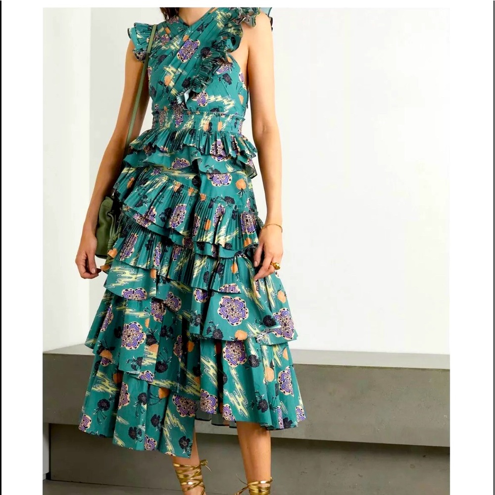 NWT Ulla Johnson Aurore Dress in River SIZE 10